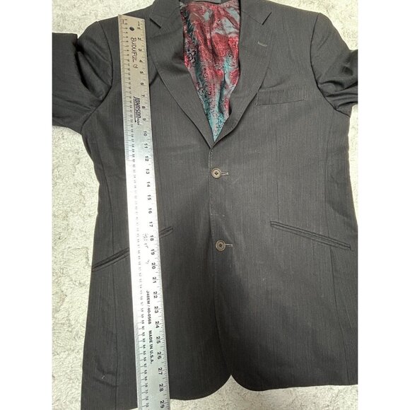Ted Baker Endurance Mens Two-Button Wool Blazer Jacket Size 40R Gray Long Sleeve - Picture 10 of 13